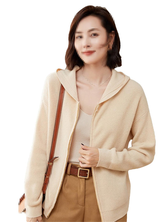 Women's Wool Cashmere Zip Hoodie
