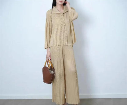 Women's Cardigan & Straight Pants Set