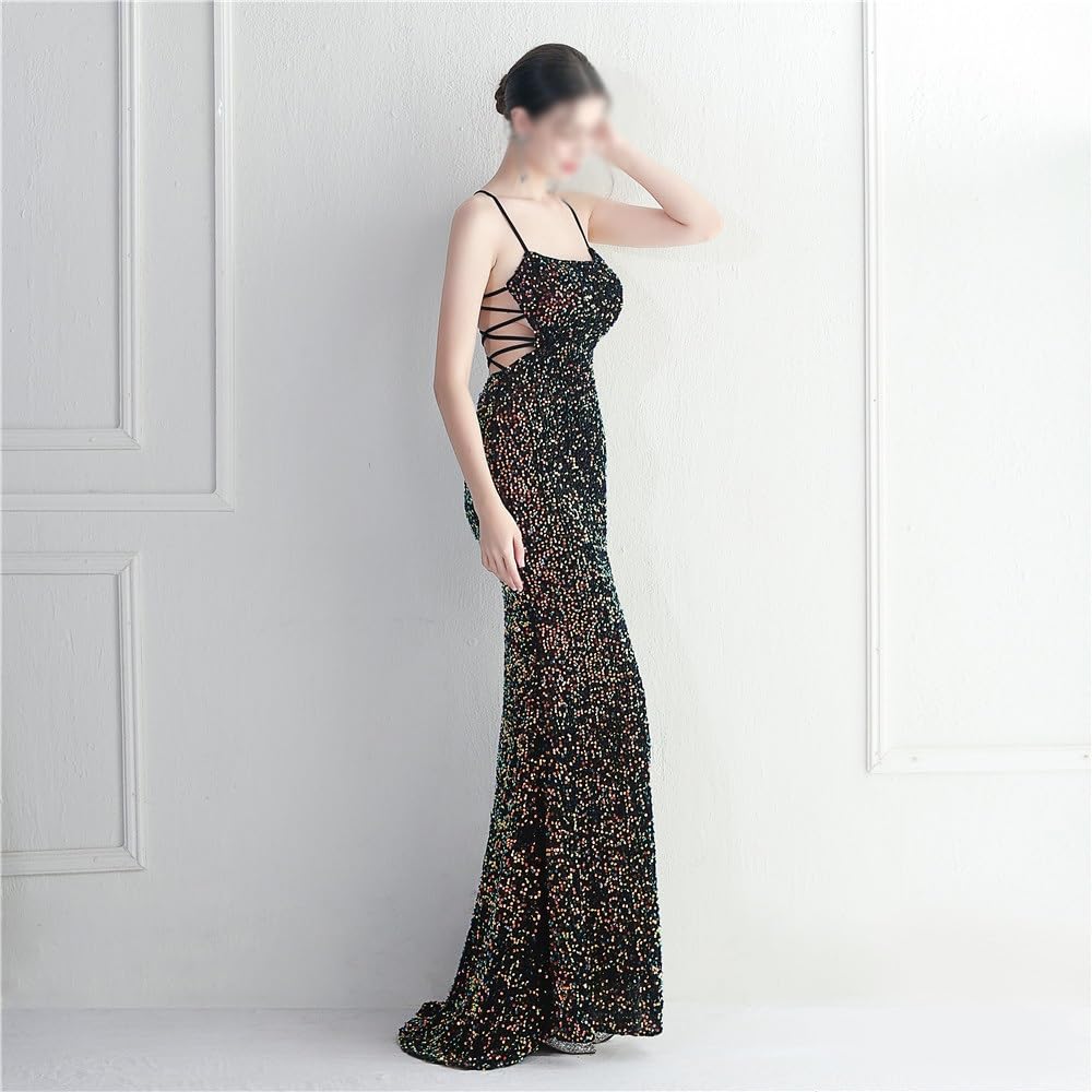 Women's Plus Size Sequined Evening Dress