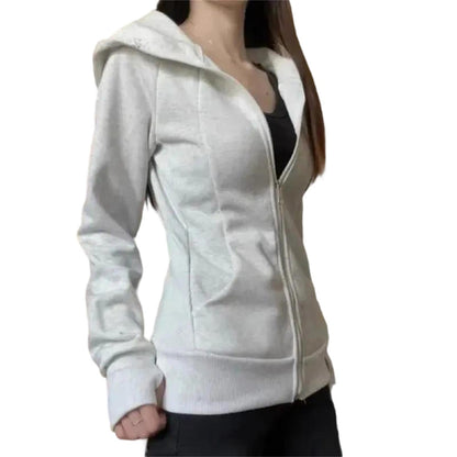 Women's Hooded Zipper Sweatshirt Jacket