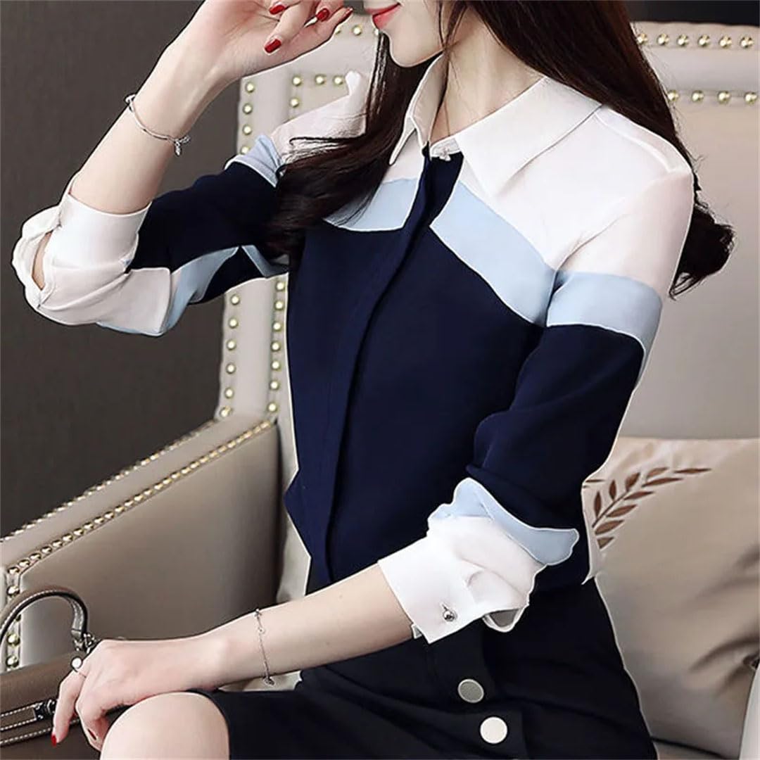 Women's Long Sleeve Polo Neck Blouse