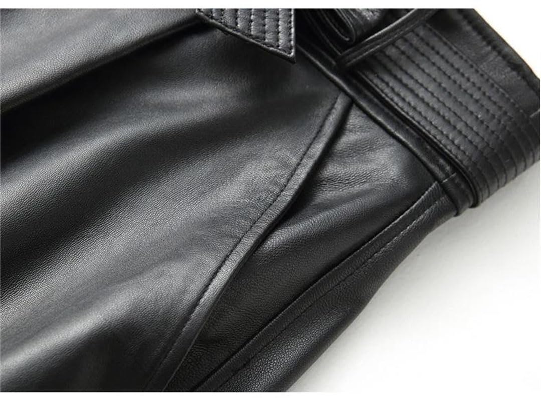 Women's High Waist PU Leather A-Line Midi Skirt