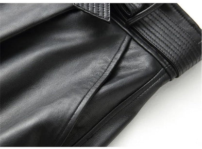 Women's High Waist PU Leather A-Line Midi Skirt
