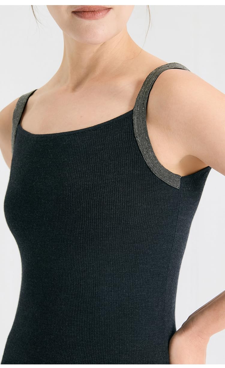 Women's Silk Wool Blend Sparkly Tank Top