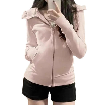 Women's Hooded Zipper Sweatshirt Jacket