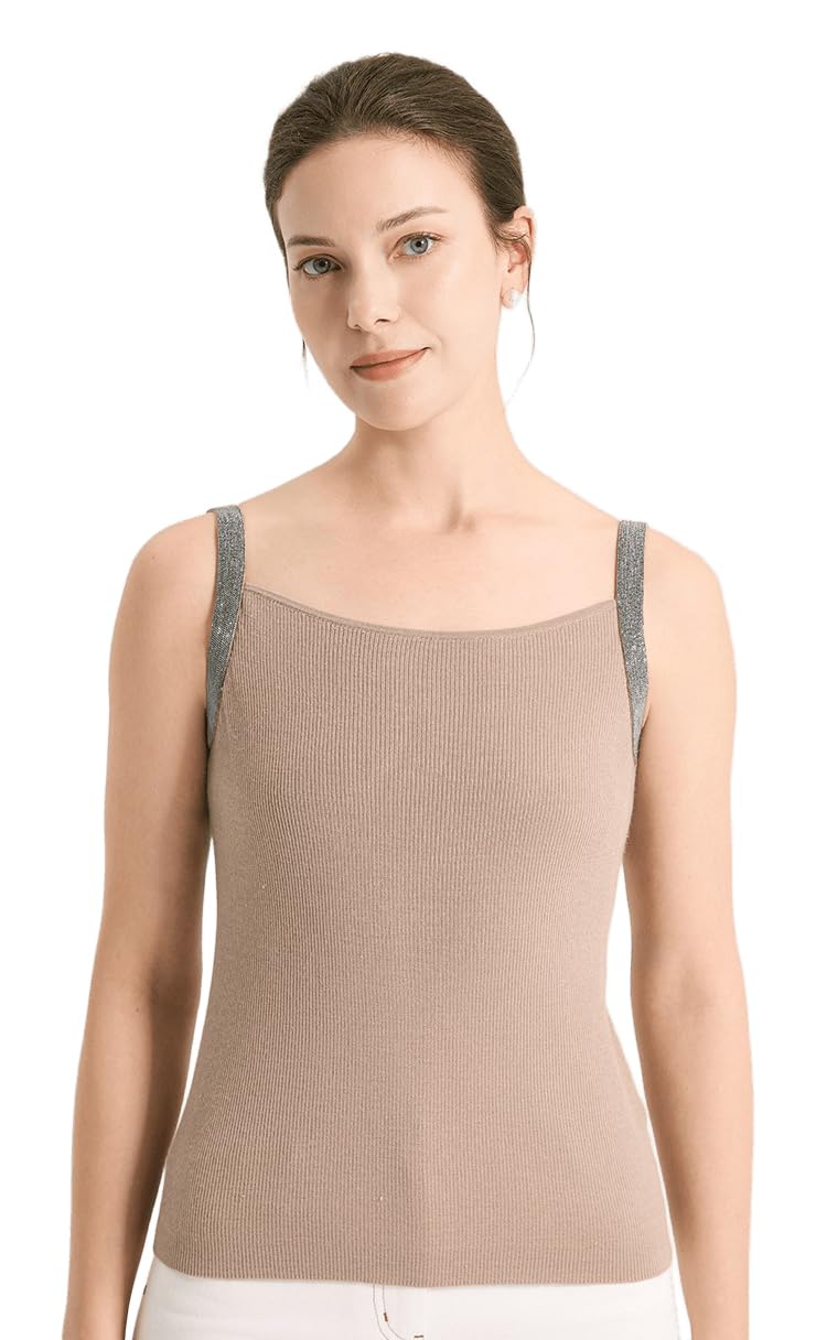 Women's Silk Wool Blend Sparkly Tank Top