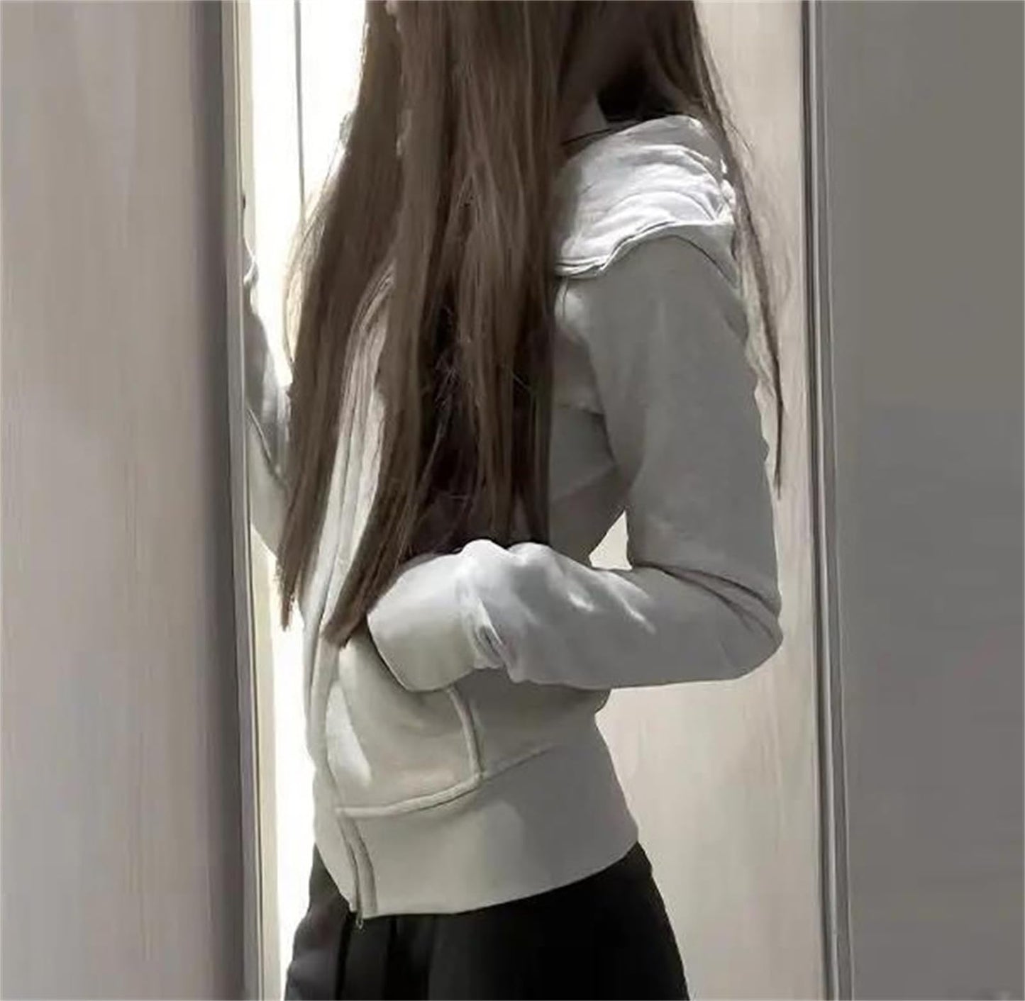 Women's Hooded Zipper Sweatshirt Jacket