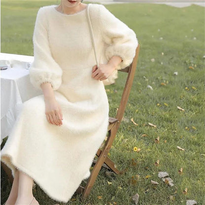 Women's O-Neck A-Line Pullover Dress