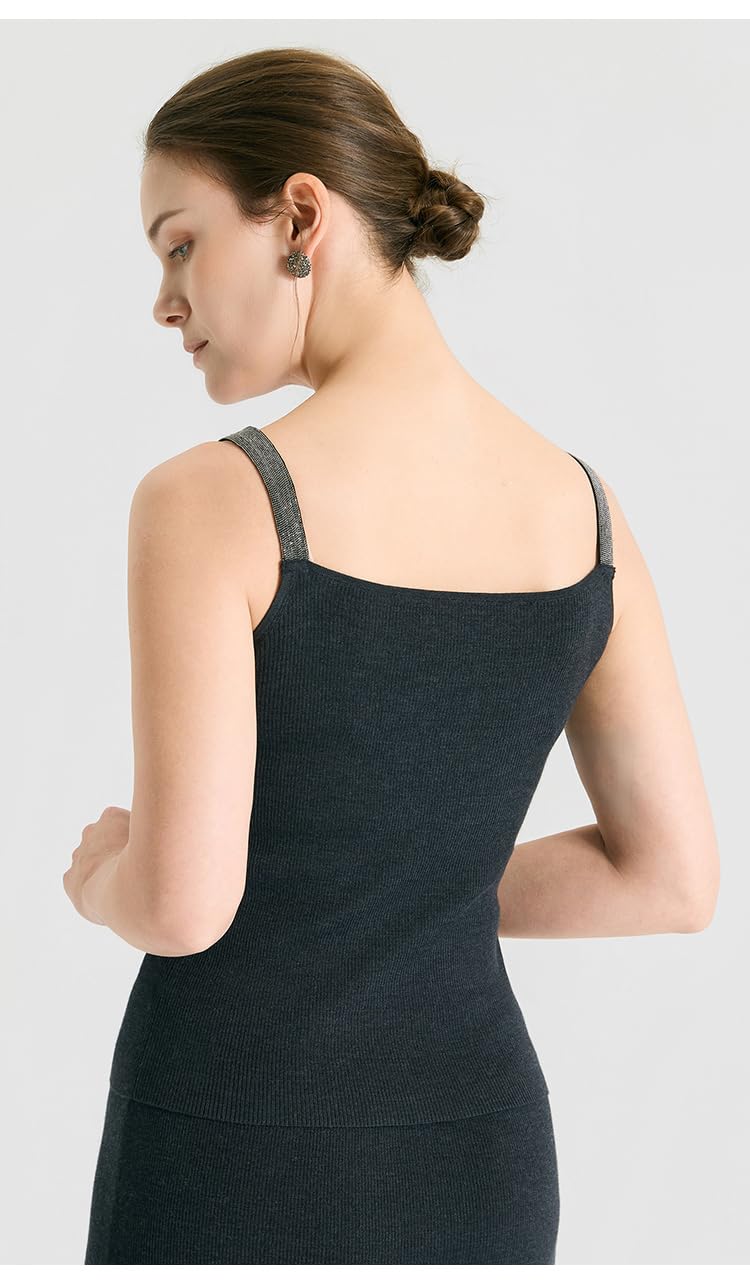 Women's Silk Wool Blend Sparkly Tank Top
