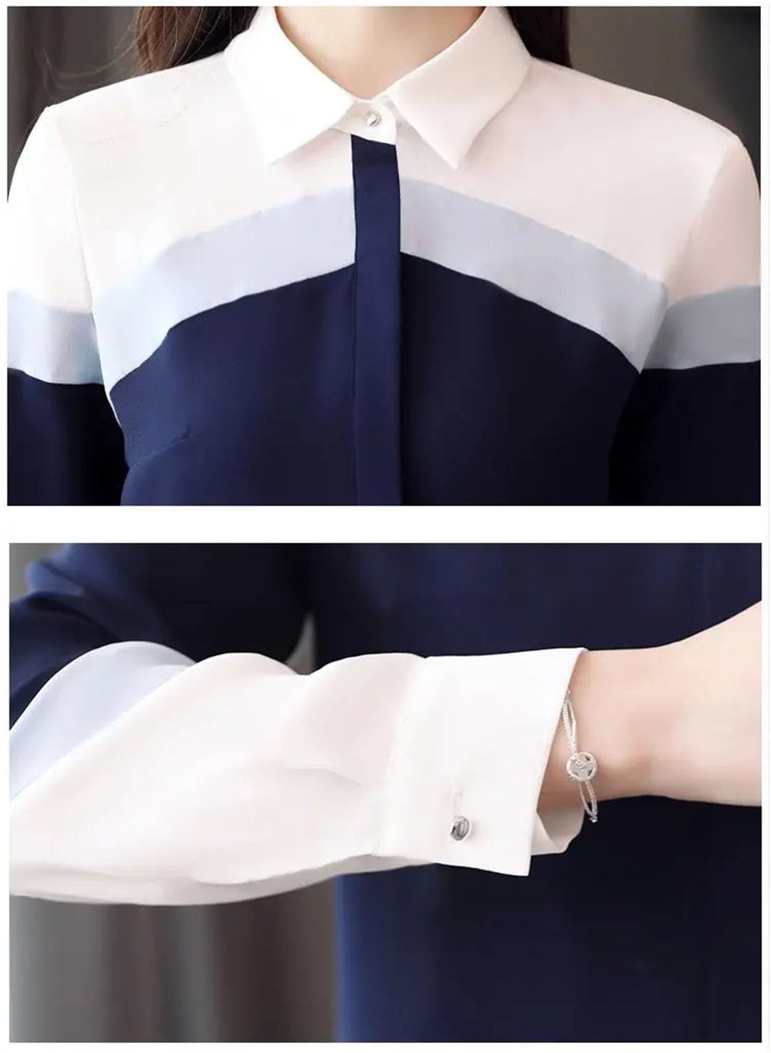 Women's Long Sleeve Polo Neck Blouse