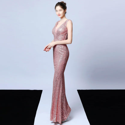 Women's Plus Size Sequined Evening Gown