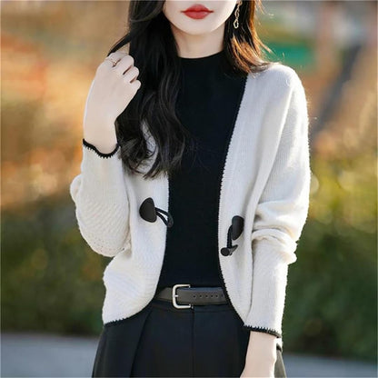 Women's One-Button Knit Cardigan Jacket