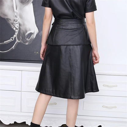 Women's Lambskin A-Line Skirt