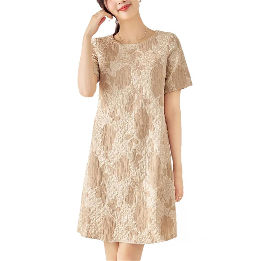 Women's Vintage Print Short Sleeve Dress
