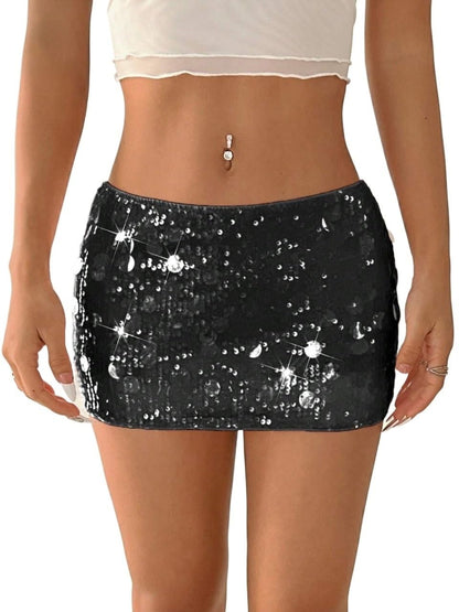 Women's Sequin Low Waist Mini Shorts