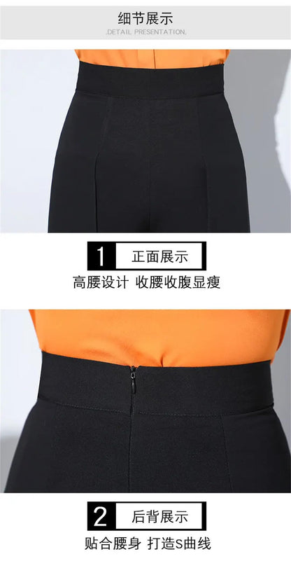 Women's High Waist Wide Leg Chiffon Pants