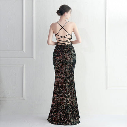 Women's Plus Size Sequined Evening Dress