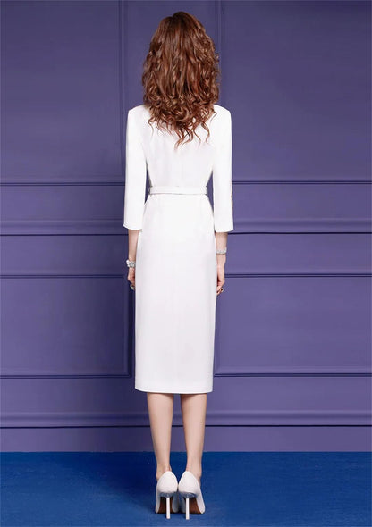 Women's Beaded Blazer & Pencil Dress Set