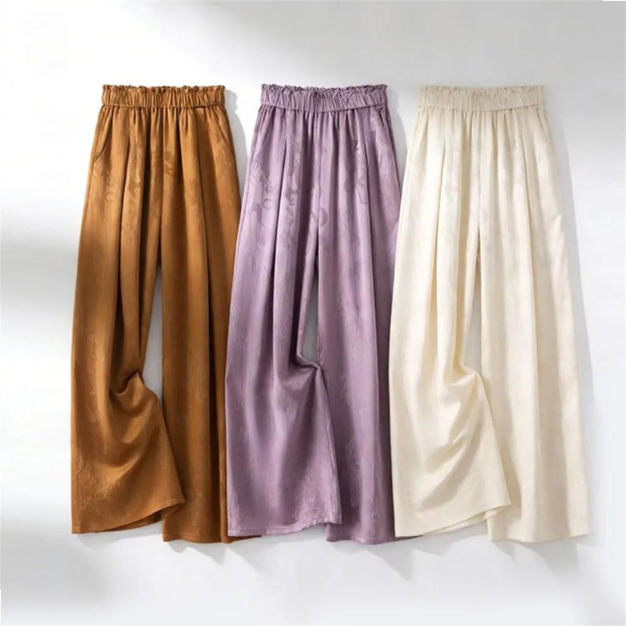 Women's Satin High Waist Wide Leg Pants