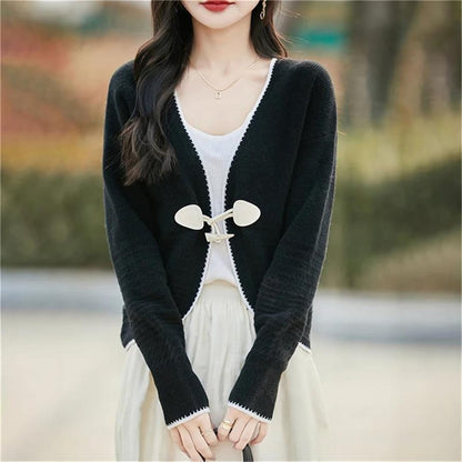 Women's One-Button Knit Cardigan Jacket