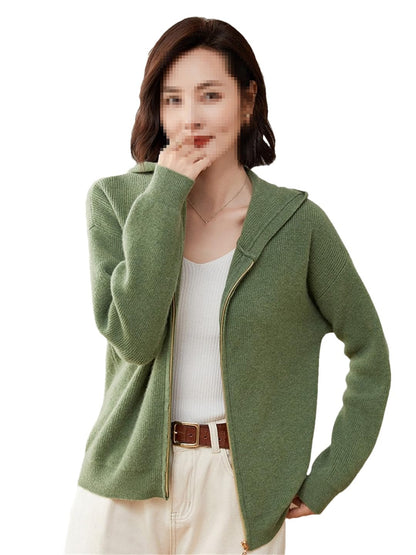 Women's Wool Cashmere Zip Hoodie