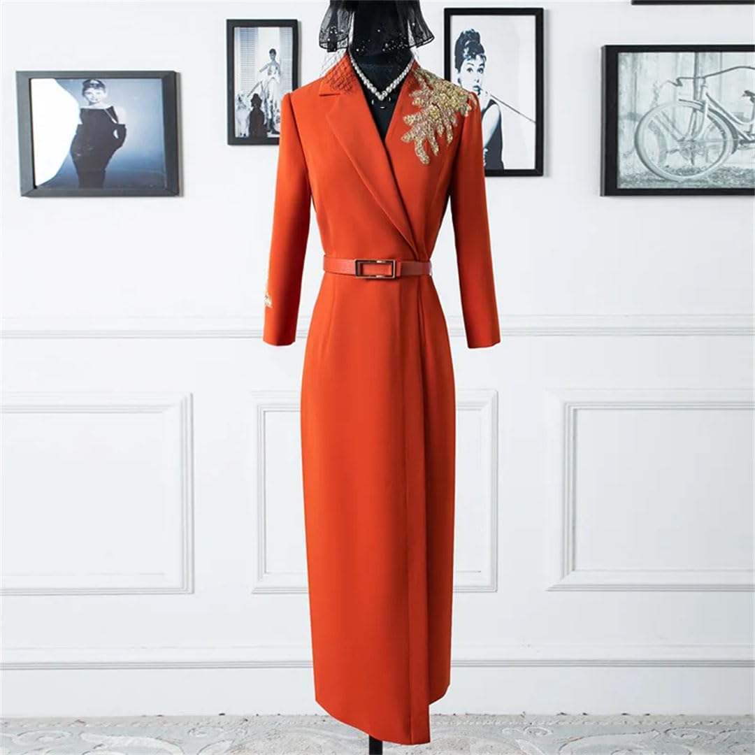 Women's Beaded Blazer & Pencil Dress Set