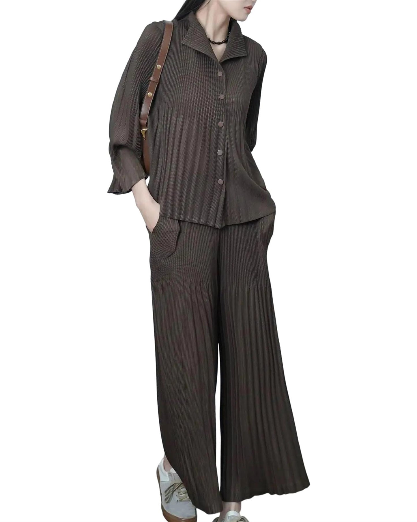 Women's Cardigan & Straight Pants Set