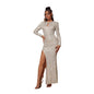 Women's Sequined Long Sleeve Evening Gown