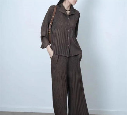 Women's Cardigan & Straight Pants Set