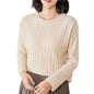 Women's Cashmere O-Neck Striped Sweater