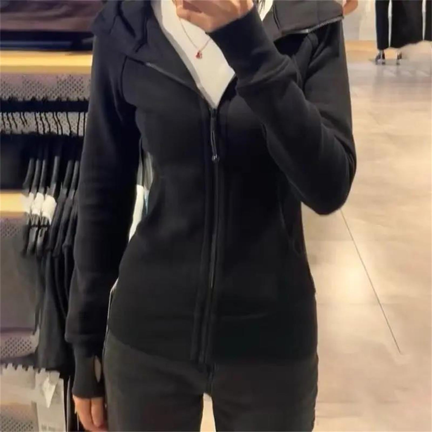 Women's Hooded Zipper Sweatshirt Jacket