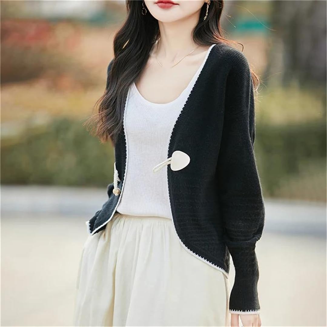 Women's One-Button Knit Cardigan Jacket