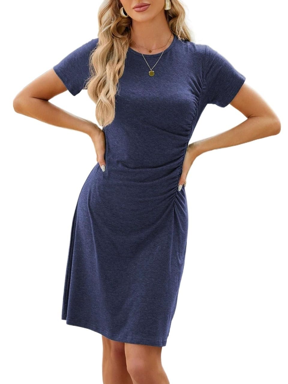 Women's Ruched Wrap Mini Dress