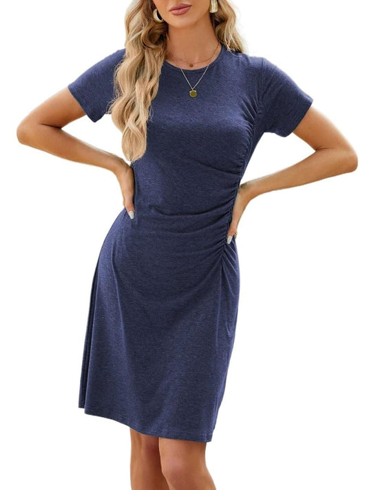 Women's Ruched Wrap Mini Dress