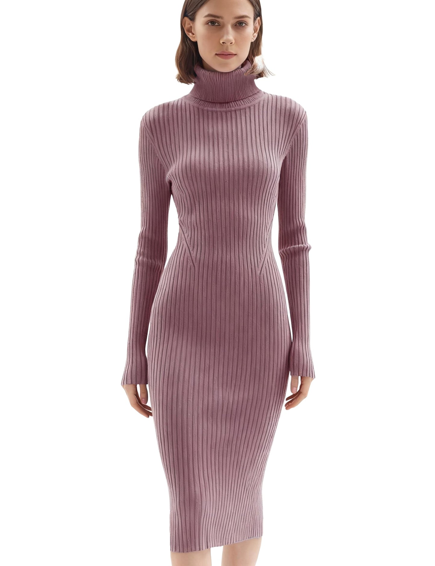 Women's Ribbed Slim Fit Knit Sweater Dress