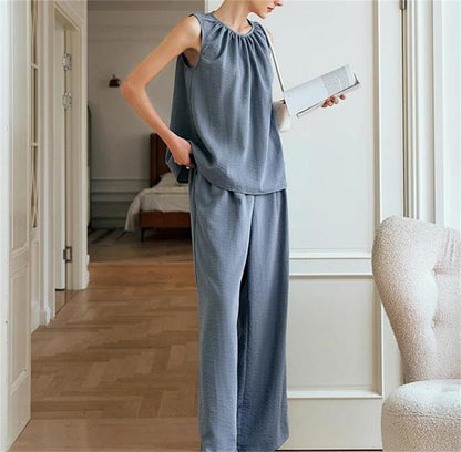 Women's Sleeveless Tank Top & High Waist Pants Set