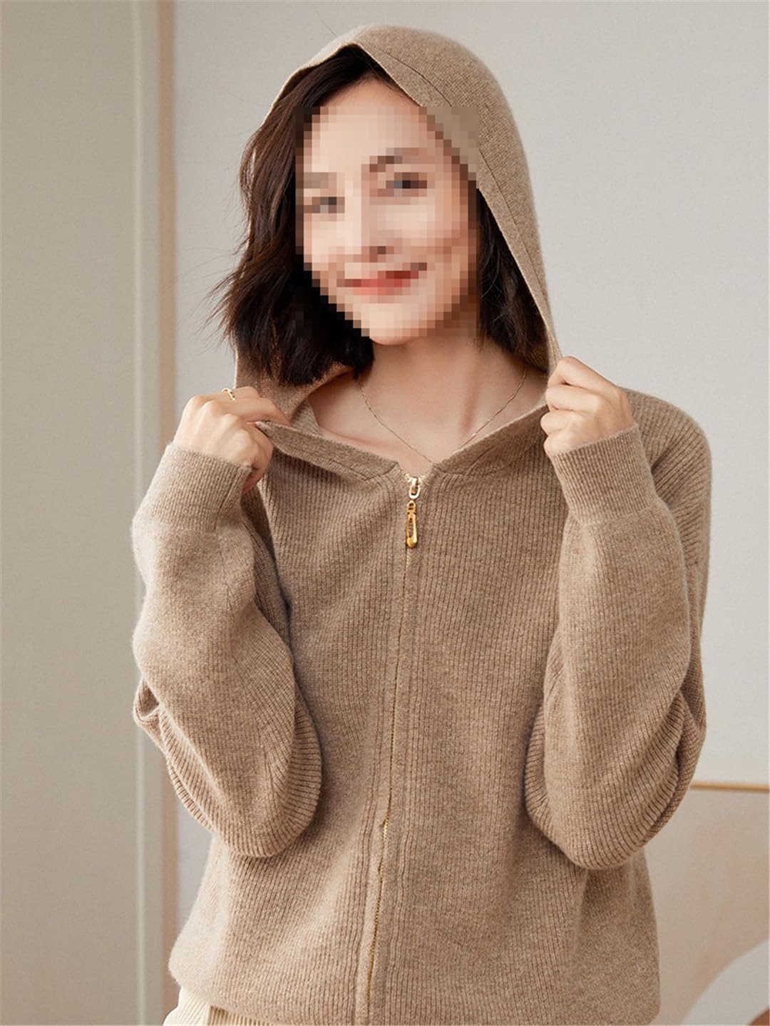 Women's Wool Cashmere Zip Hoodie