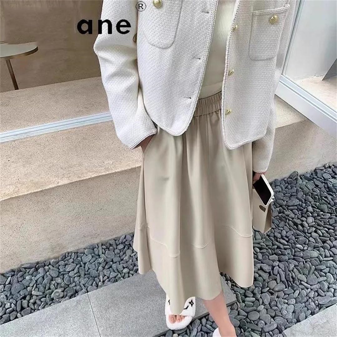 Women's Genuine Leather Long Skirt