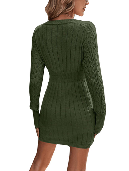 Women's Cable Knit Mini Sweater Dress