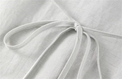 Women's Linen Shirt & Straight Pants Set