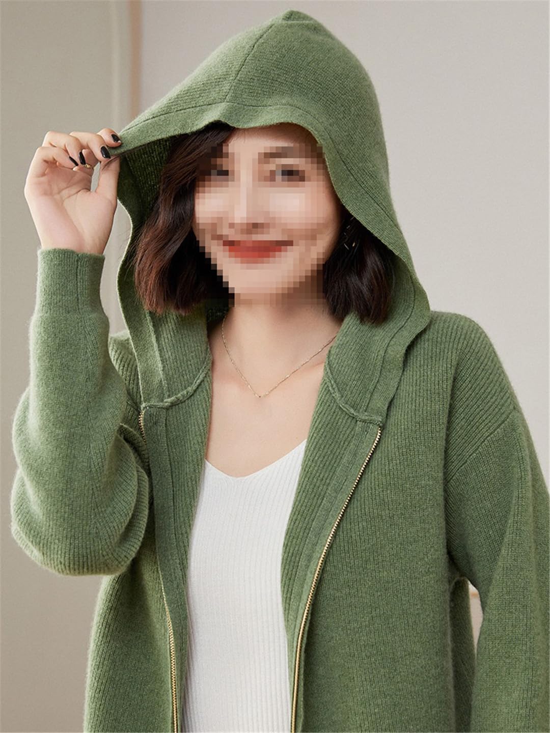 Women's Wool Cashmere Zip Hoodie