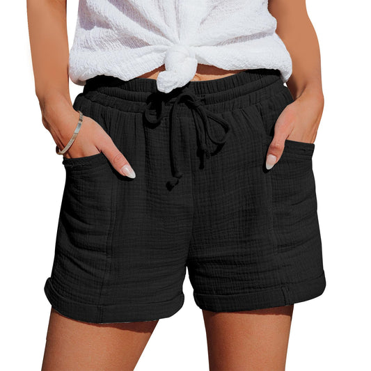 Women's Cotton Linen Drawstring Shorts