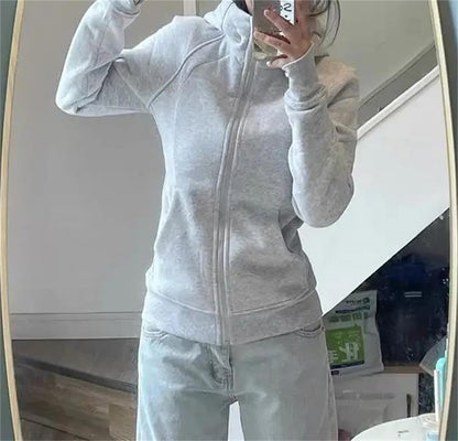 Women's Hooded Zipper Sweatshirt Jacket
