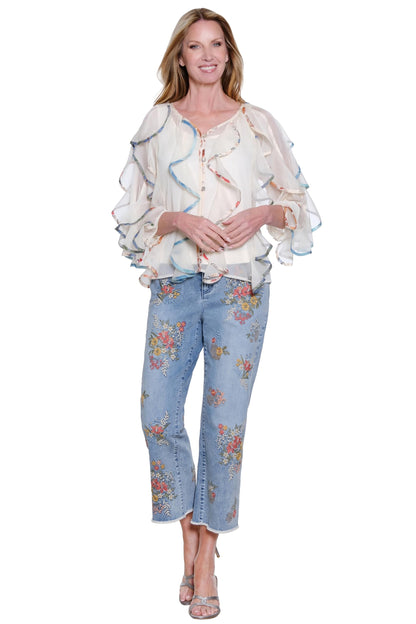 Women's Embroidered Flare Leg Jeans