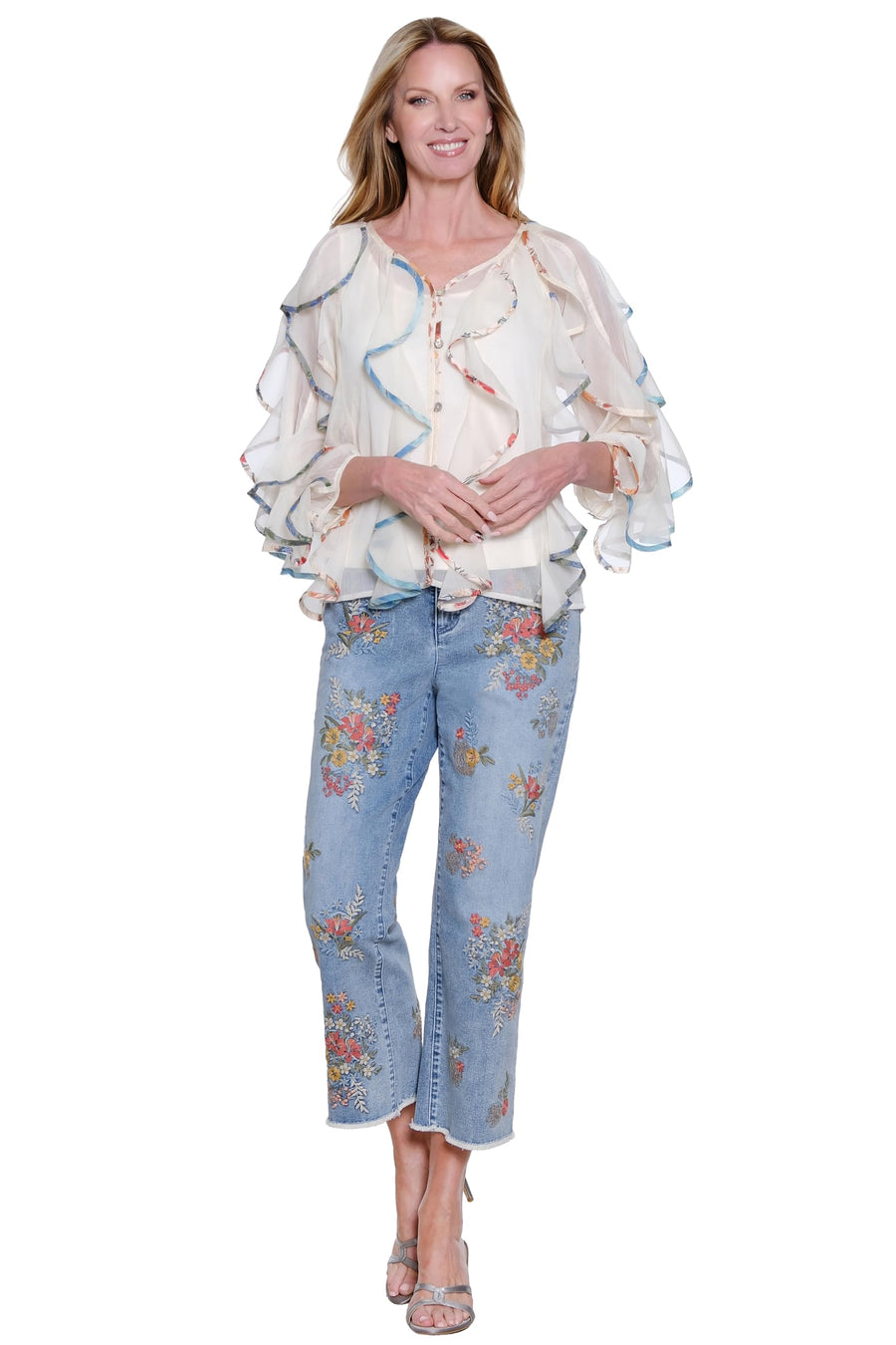 Women's Embroidered Flare Leg Jeans