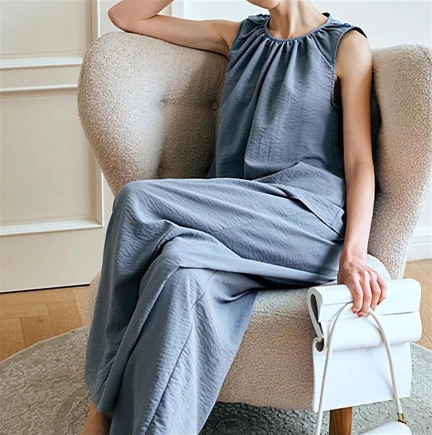Women's Sleeveless Tank Top & High Waist Pants Set