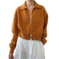 Women's O-Neck Zipper Knit Cardigan
