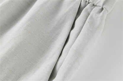 Women's Linen Shirt & Straight Pants Set