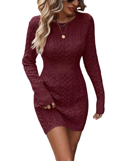 Women's Cable Knit Mini Sweater Dress