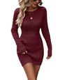 Women's Cable Knit Mini Sweater Dress